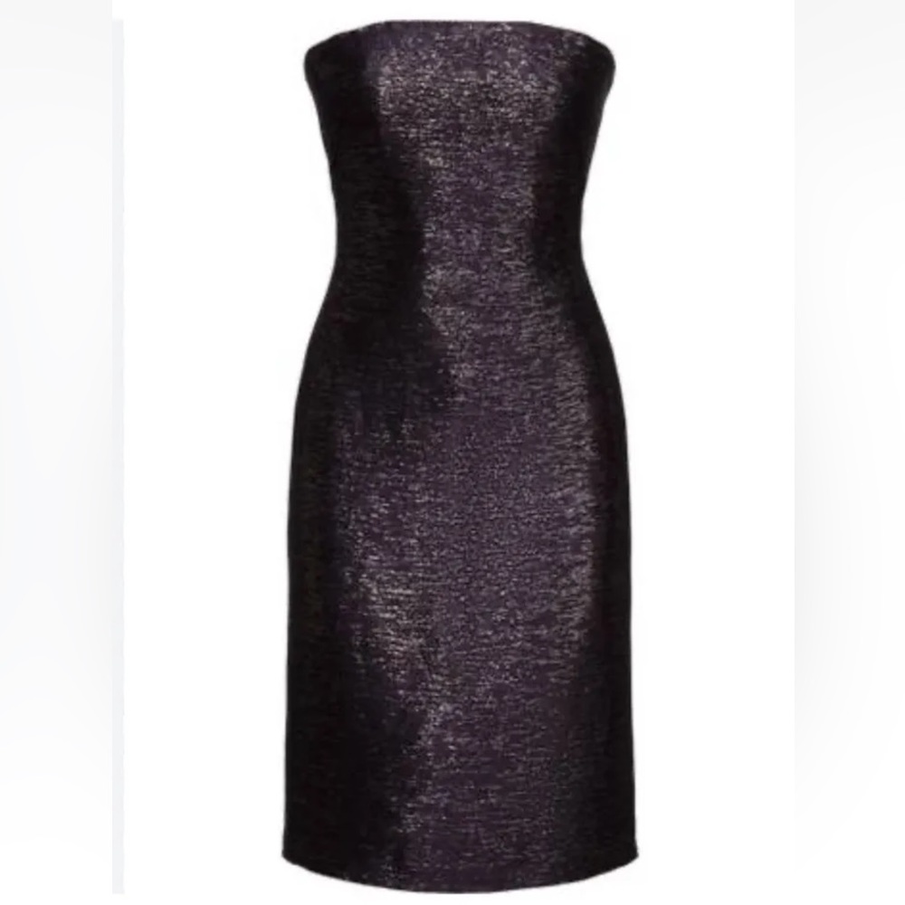 NWT $2990 Ralph Lauren Collection Mychele Metallic Strapless Cocktail Dress Sz 8 - Picture 3 of 16